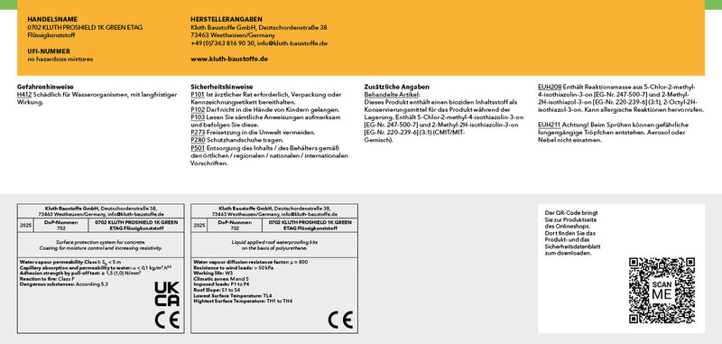 0702 Kluth PROSHIELD 1K GREEN ETAG Flüssigkunststoff