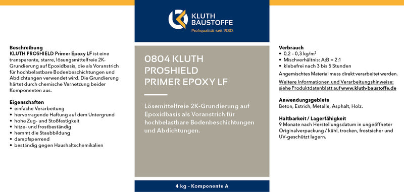 0804 Kluth PROSHIELD PRIMER EPOXY LF
