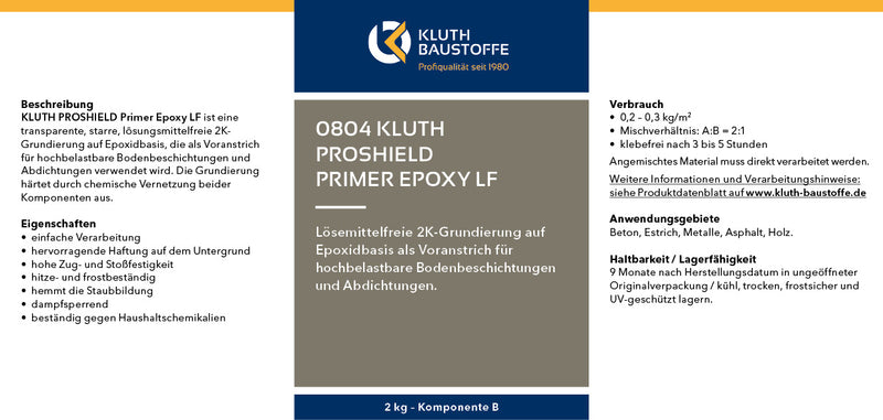 0804 Kluth PROSHIELD PRIMER EPOXY LF