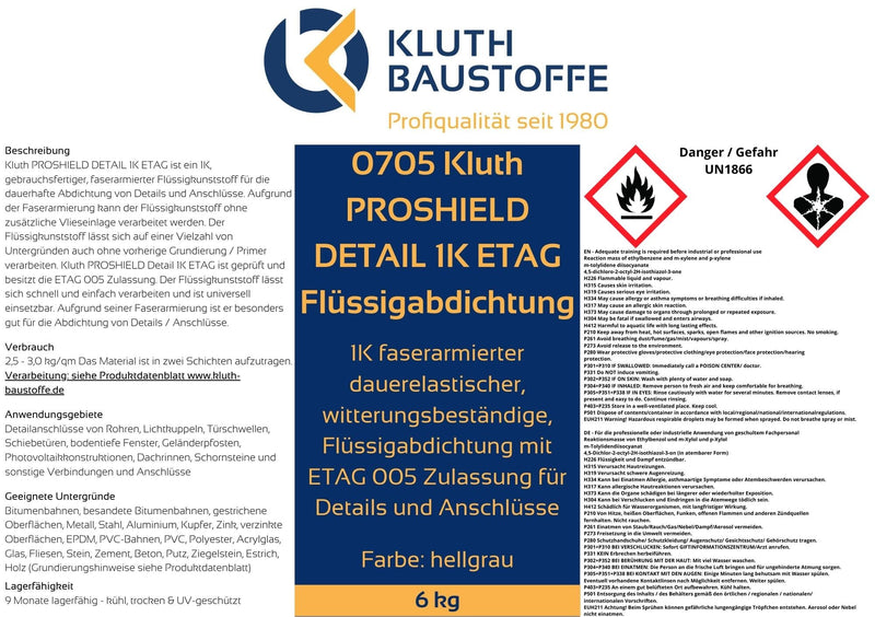 0705 Kluth PROSHIELD DETAIL 1K ETAG Flüssigkunststoff - ab 14,33 € / kg