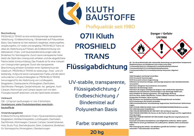 0711 Kluth PROSHIELD TRANS Flüssigkunststoff - ab 25,55 € / kg