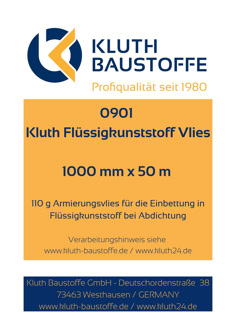 0901 Kluth Flüssigkunststoff Vlies - ab 31,71 € / Rolle