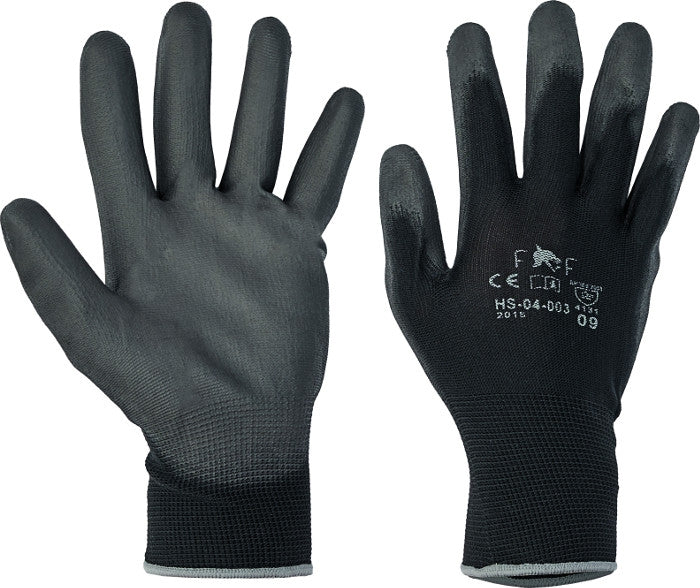 9003 Kluth Arbeitshandschuhe Feinstrick PU schwarz