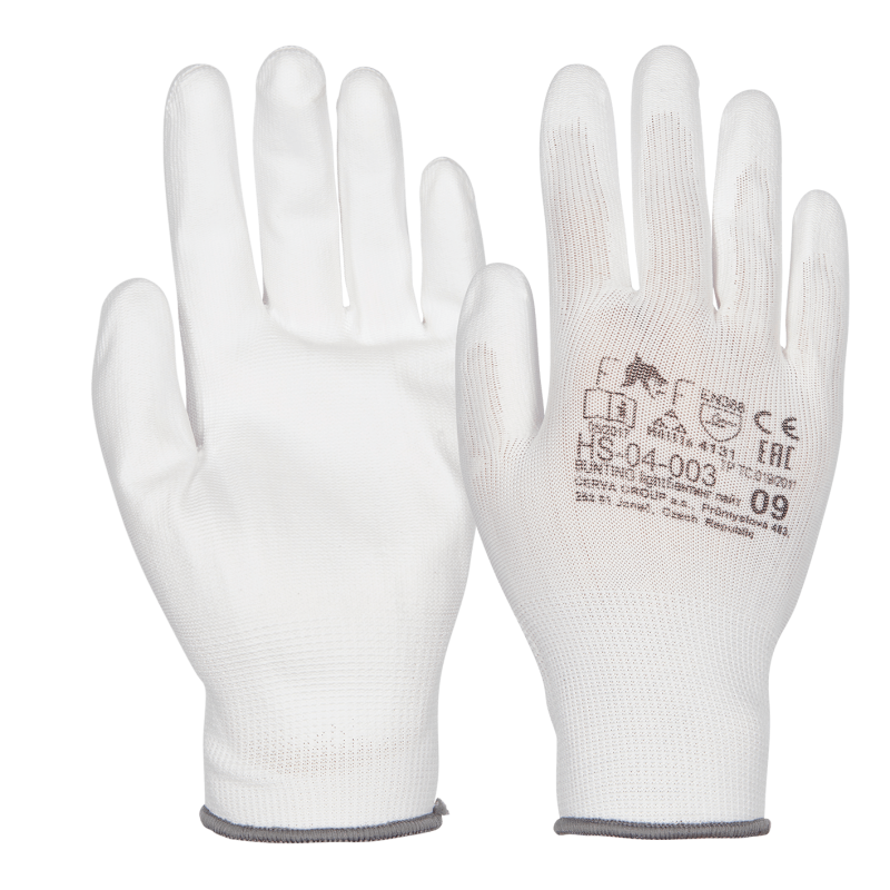 9004 Kluth Arbeitshandschuhe Feinstrick PU weiß
